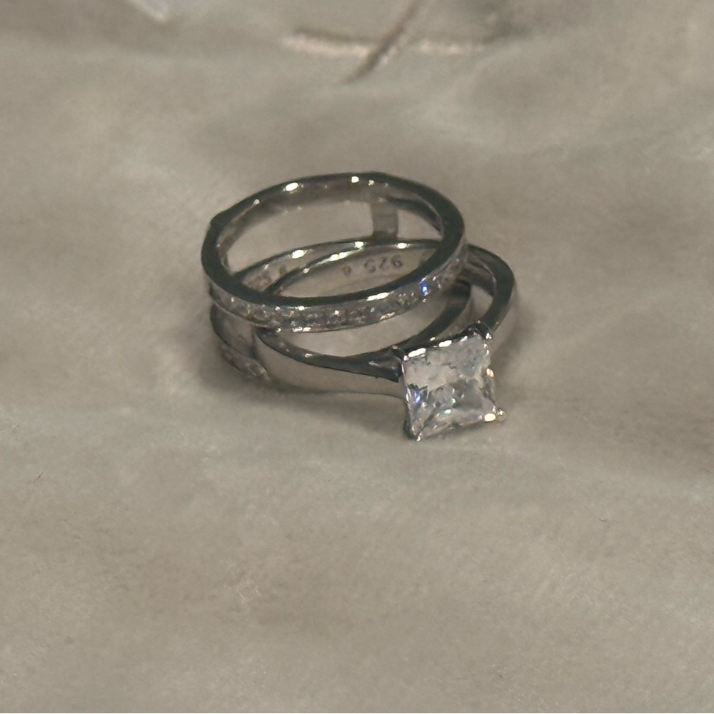 Elegant Silver 925 Women's Ring Set